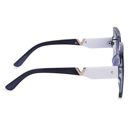 Cilliary's ZyraBold Oversized Square Sunglasses for Women | Size 62-14-149 (TransBlue)