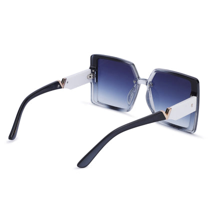 Cilliary's ZyraBold Oversized Square Sunglasses for Women | Size 62-14-149 (TransBlue)
