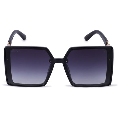 Cilliary's ZyraBold Oversized Square Sunglasses for Women | Size 62-14-149 (Black)