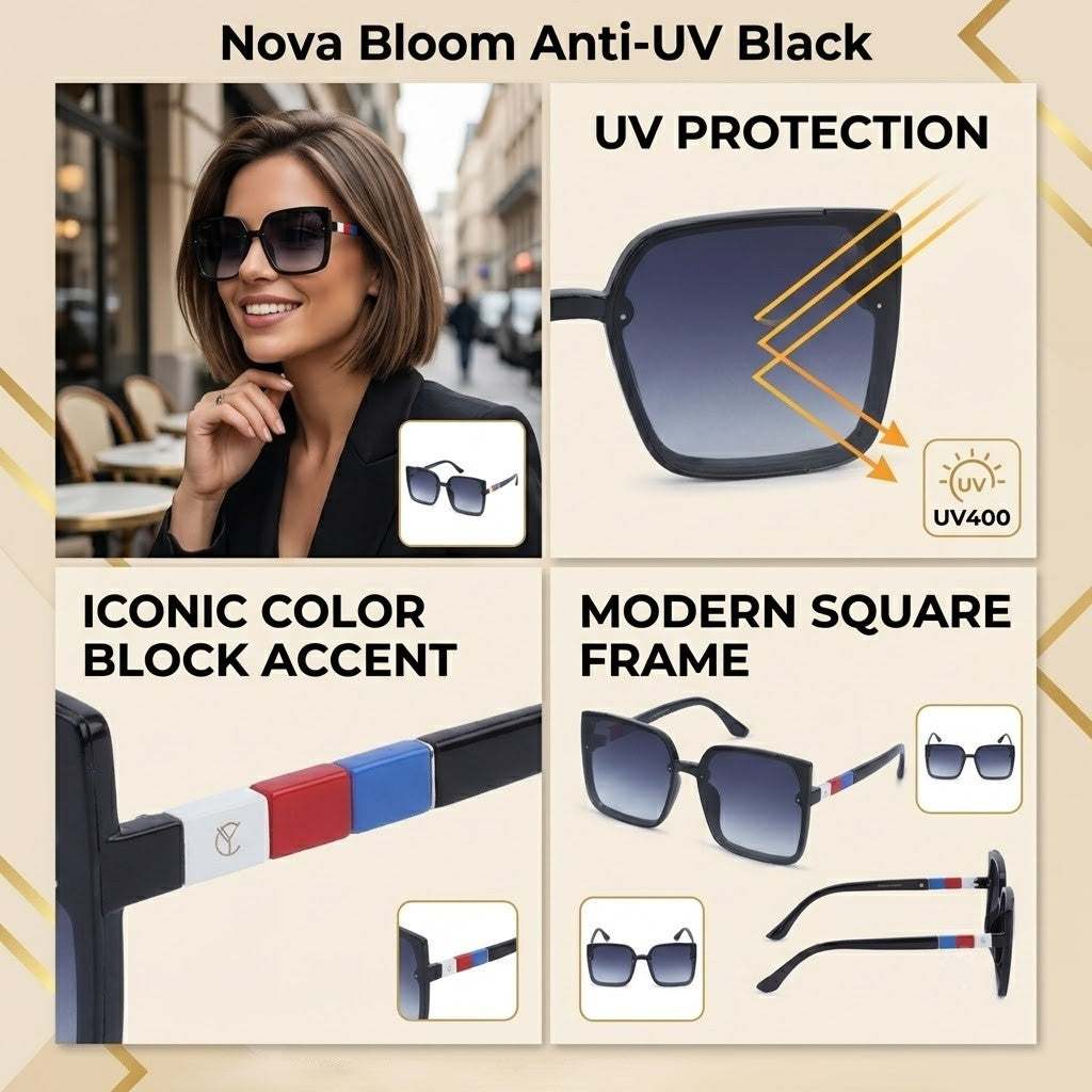 30137-NovaBloom-Womens Sunglass (Black)
