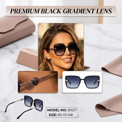 30127 BeigeLuxe Womens Sunglass (Black)