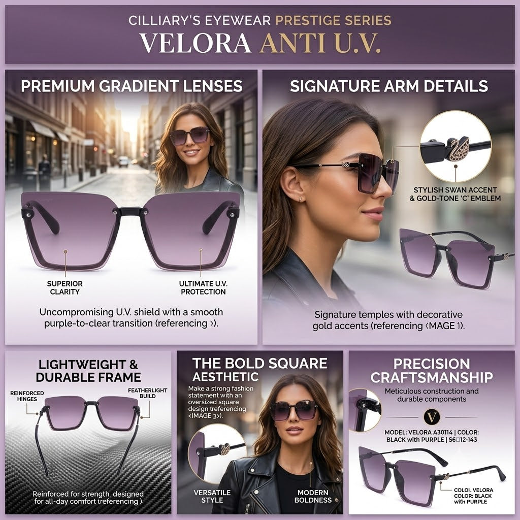 30114 Velora Womens Sunglass (BlackPurple)