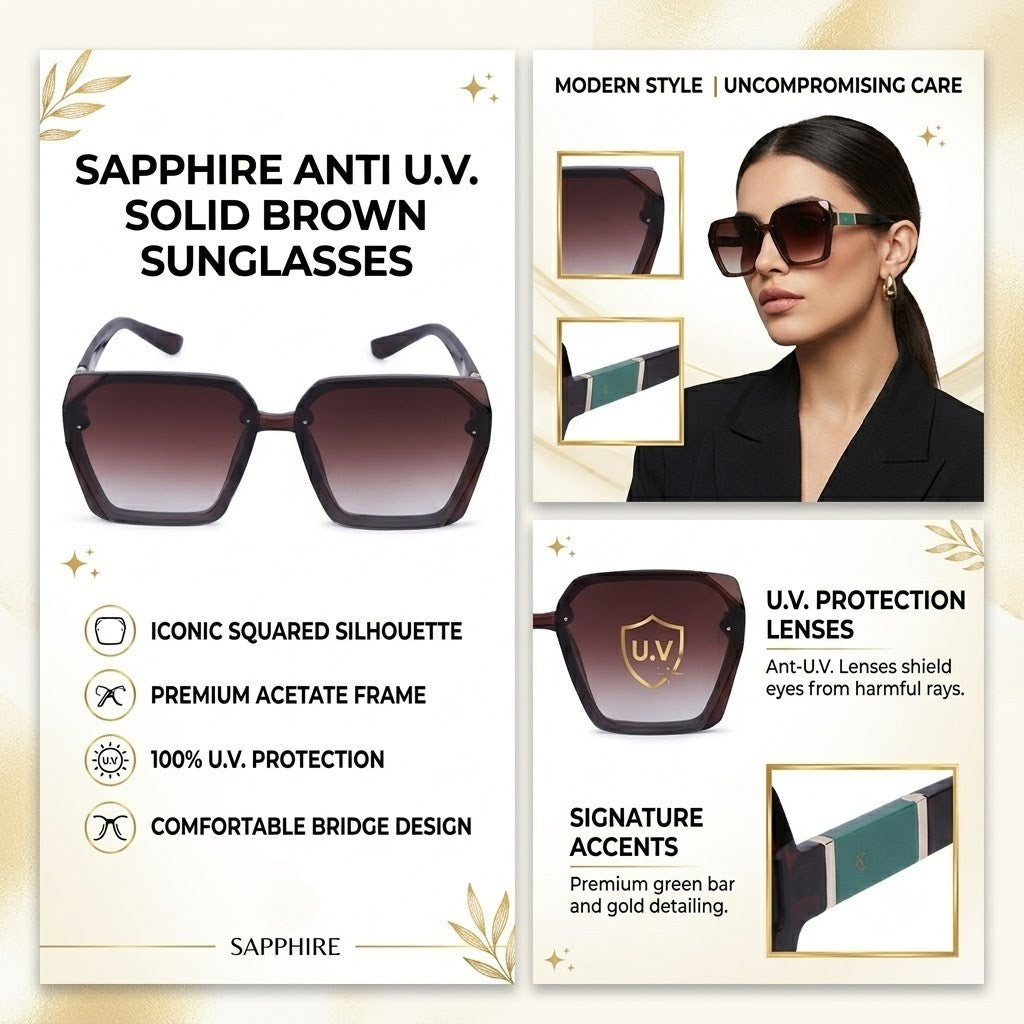 30103 Sapphire Womens Sunglass (Brown)