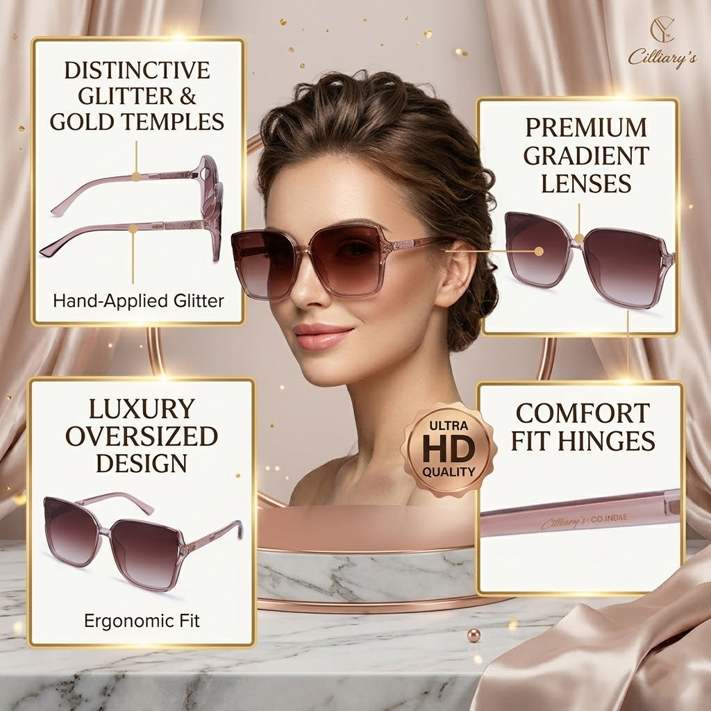Cilliary's Cocoa Women's Luxury UV400 Sunglasses| Size 63-14-141 (Transbrown)