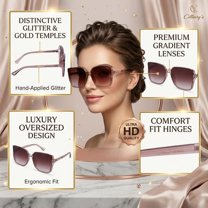 Cilliary's Cocoa Women's Luxury UV400 Sunglasses| Size 63-14-141 (Transbrown)