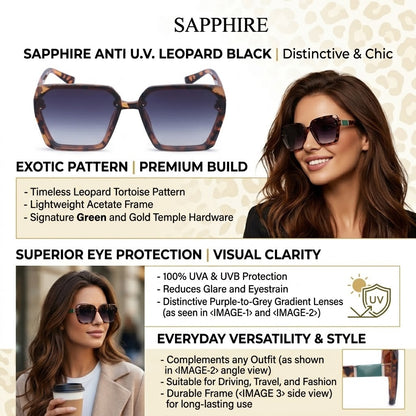 30103 Sapphire Womens Sunglass (Leopard)