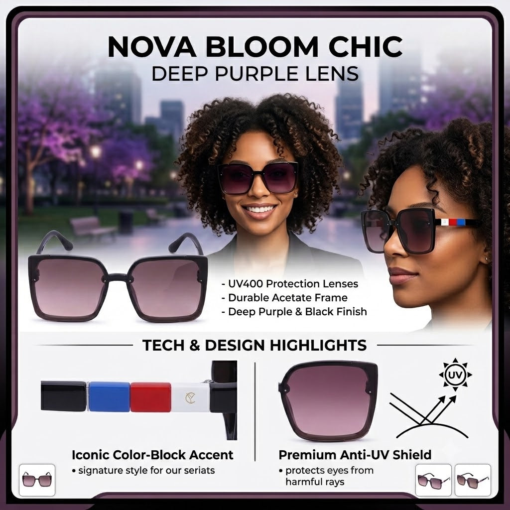 30137-NovaBloom-Womens Sunglass (Black Pink)