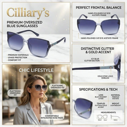 Cilliary's Cocoa Women's Luxury UV400 Sunglasses| Size 63-14-141 (TransBlue)