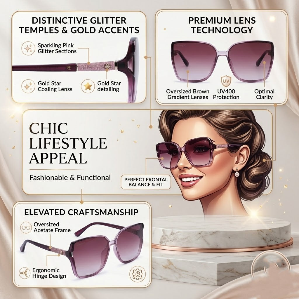 Cilliary's Cocoa Women's Luxury UV400 Sunglasses| Size 63-14-141 (TransPink)