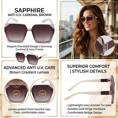 30103 Sapphire Womens Sunglass (TransBrown)