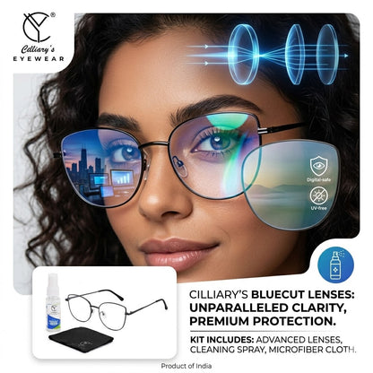 887 Blue Cut Eyewear | 51-17-140 Cat Eye Computer Glasses (Grey)